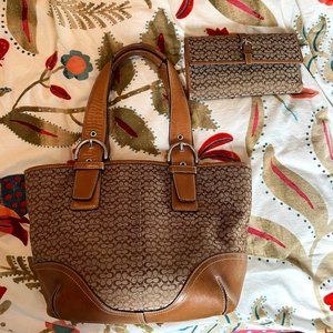 Authentic Coach handbag and wallet